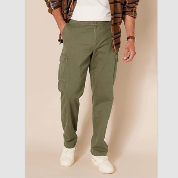 AMAZON ESSENTIALS Mens Straight Fit Stretch Cargo Pant Sz 42x30 Olive Green NWOT - Picture 5 of 6